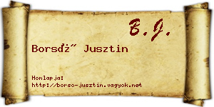 Borsó Jusztin névjegykártya